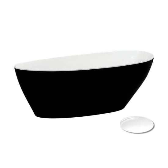 Besco Wanna Goya wolnostojąca B&W 140 + klik-klak biały czyszczony od góry