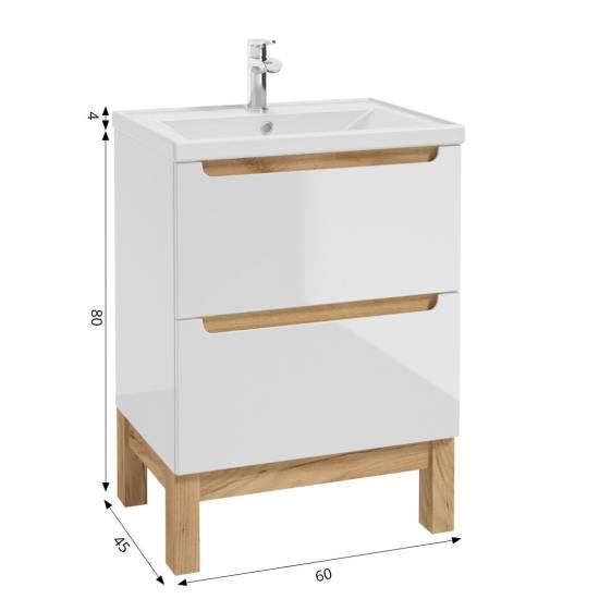 Defra Space System D60 z umywalką Nanu 60 – zestaw łazienkowy 60 cm