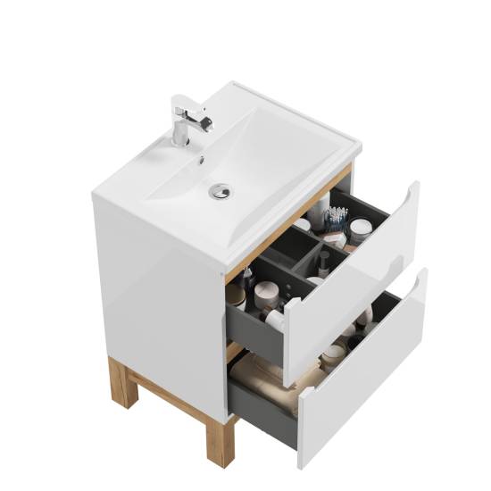 Defra Space System D60 z umywalką Nanu 60 – zestaw łazienkowy 60 cm